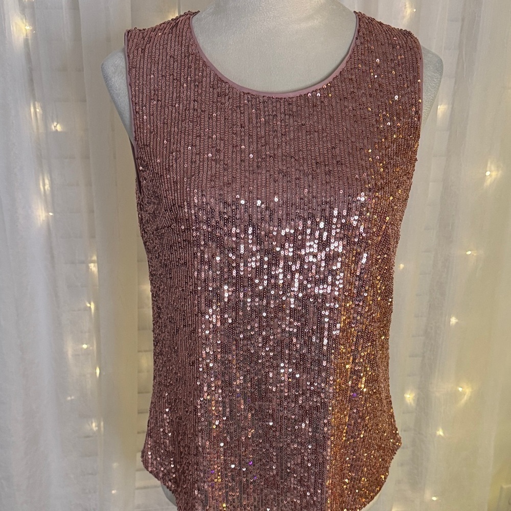 DKNY Pink Sequin Tank Top